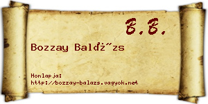 Bozzay Balázs névjegykártya