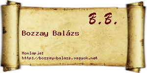Bozzay Balázs névjegykártya